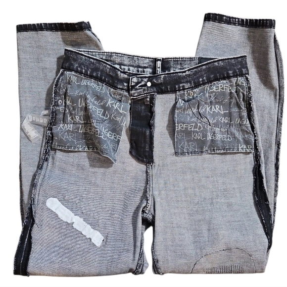 NWT Karl Lagerfeld Jeans Straight Leg Rhinestone Distressed sz 6 - Picture 15 of 15
